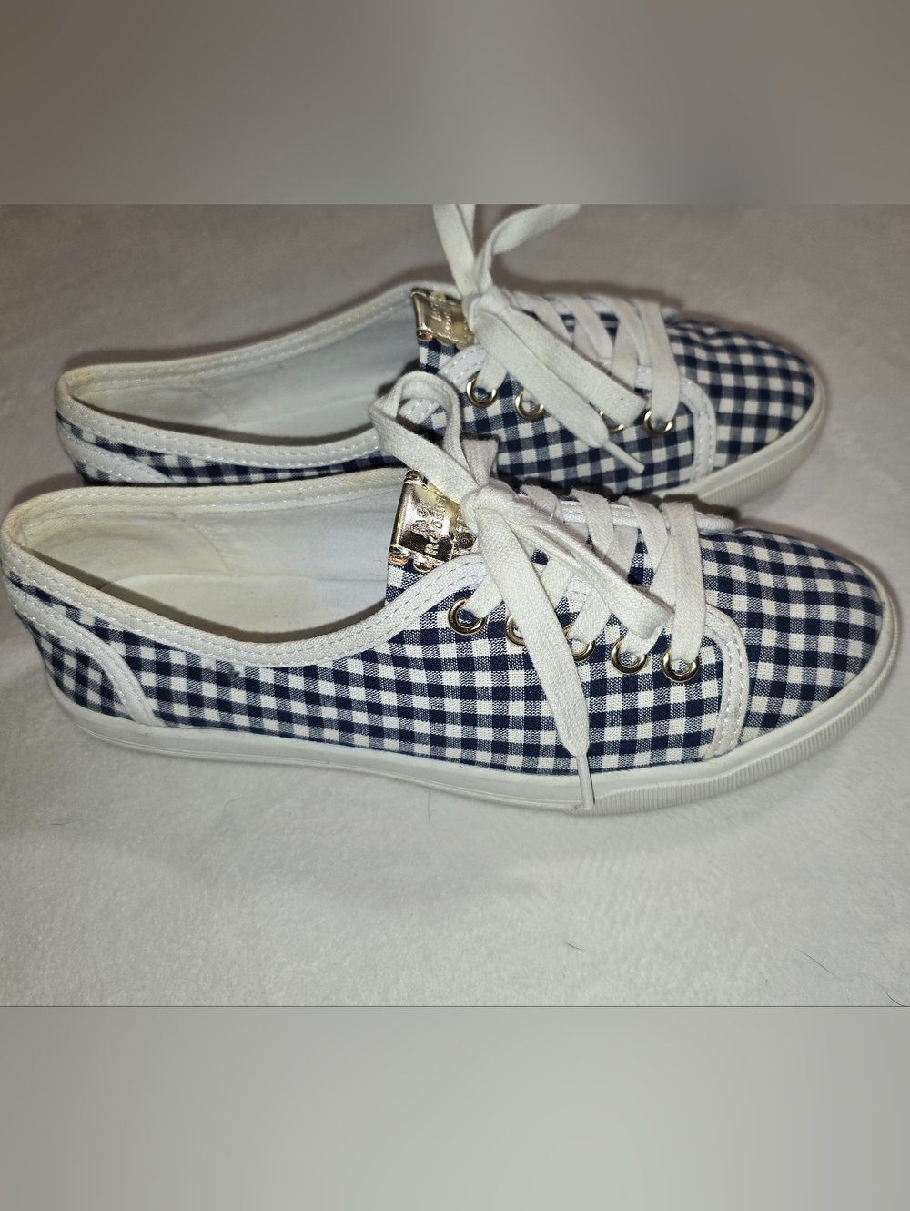 Jack Rogers Gingham Low Top Sneakers Size 6B Checkered Nautical Summer